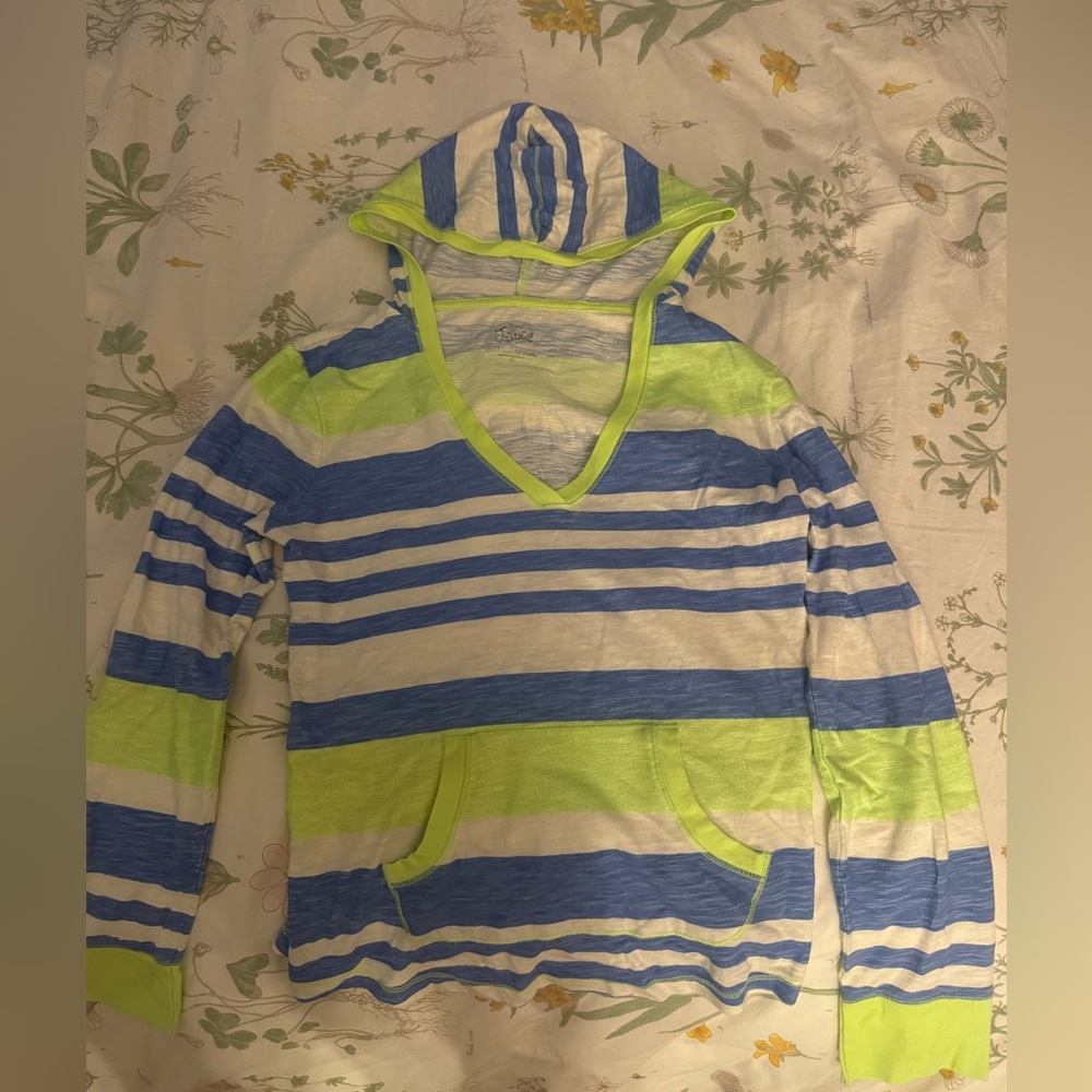 Justice Blue and Green Striped Long Sleeve